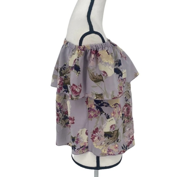 Wilfred Aritzia Promener Floral Off Shoulder Blouse Silk Trim Size Small - Picture 5 of 11